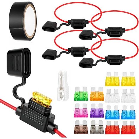 Porte Fusible 12V Étanches, 12AWG/16AWG, Avec Fusibles Auto (1/5)