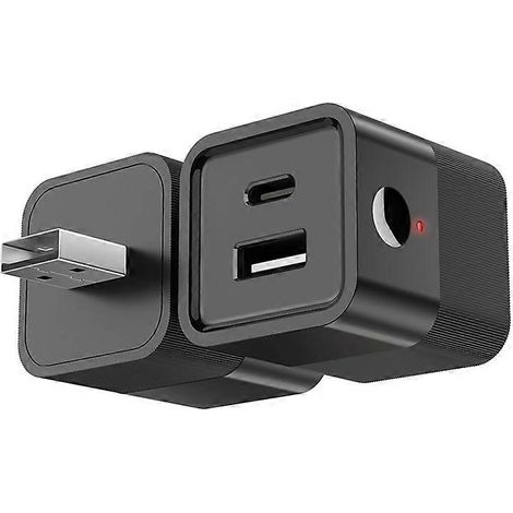 Adaptateur secteur USB WiFi sans fil MG-SPQ100 vers USB + Type-C, compatible avec l'application Tuya Smart et doté d'un interrupteur de charge à distance (noir). (1/5)