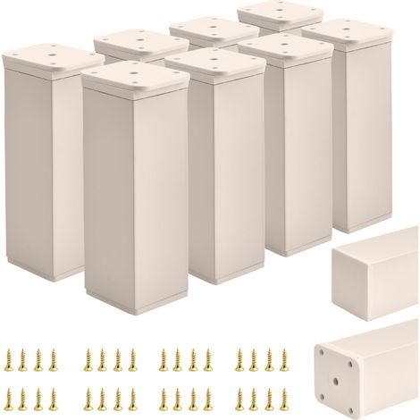 8 x Basic-Möbelfüße Querschnitt 40 x 40 mm Höhe 120 mm Farbe: Kaschmir Inkl. Schrauben (1/5)