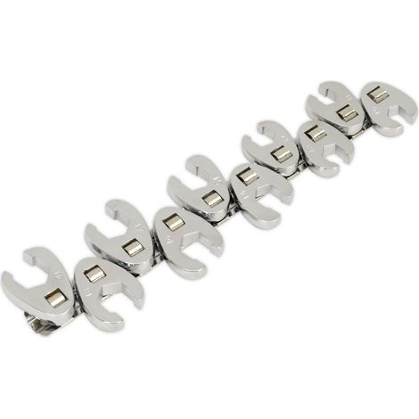 Sealey Siegen Flare Nut Crow's Foot Wrench Set 3/8""Sq Drive 10pc S0845