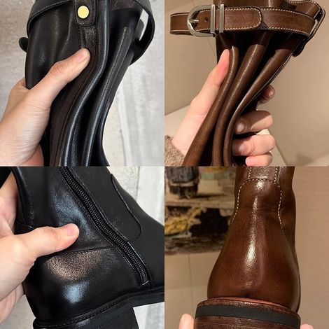 Bottes cavalières Wilton Sunset en cuir de cheval lavé, boucle ronde, talon épais effilé, finition vieillie, pour homme (1/2)