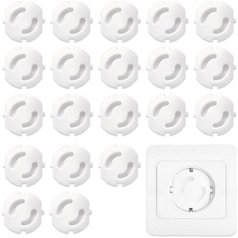 20 pièces Cache Bébé Securite Enfant et BébéProtection Prise Electrique Bebe Protege et Sécurité Domestique pour Enfants (Blanc) (1/5)