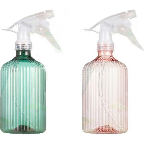 Kit avec 2 flacons pulvérisateurs pour plantes - Vaporisateur pour fleurs - Vides - Réutilisables - Vert 600 ml x 1 + Rose 600 ml x 1 (1/5)