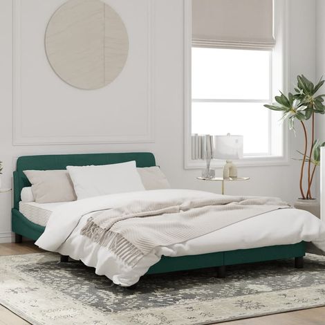 Cadre de lit sans matelas-Structure de lit vert foncé 140x190 cm velours 317231 (1/5)
