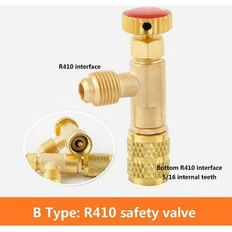 Adaptateur De Chargement Climatisation - R22 R410A - Pour Valve De Sécurité 1/4 Pouces - Cuivre Et Laiton - 1 Pièce