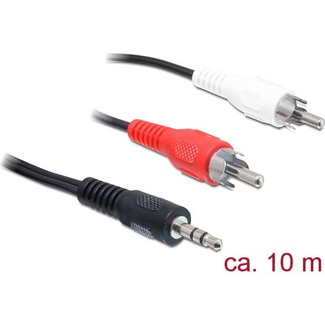 Cable Audio jack 3.5 mm stereo macho  2 x RCA macho 10 mt (A-85/10)