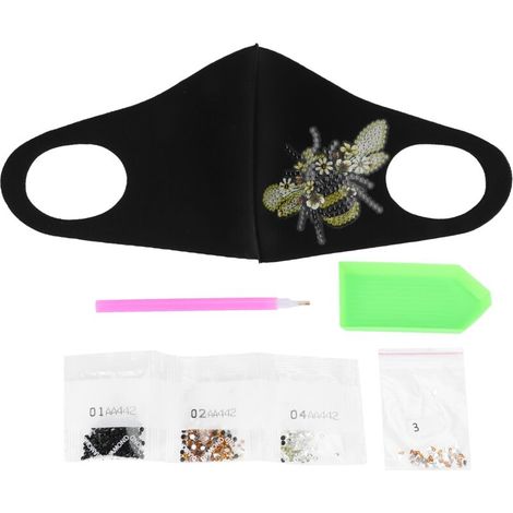 Kit DIY Diamant Créatif pour Décor Muffler Bouche Unisexe 33x13cm Art Artisanal Abeille (1/5)