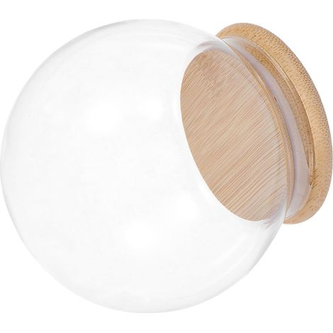 Cloche de Présentation Ronde en Verre 15 CM avec Socle en Bambou Dôme Transparent Anti-Poussière pour Décoration DIY Fleurs Stabilisées et Boules à Neige Accessoire Déco Maison (1/5)