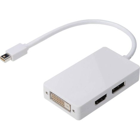 Adaptateur DisplayPort, HDMI, DVI Digitus AK-340509-002-W [1x Mini port Display mâle - 1x DisplayPort femelle, HDMI fem (1/4)