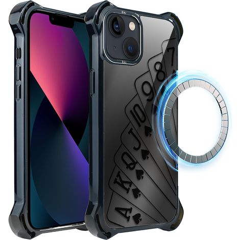 Custodia per iPhone 13 ibizu DropGuard Ultra con MagSafe, Midnight, carte da gioco (1/5)