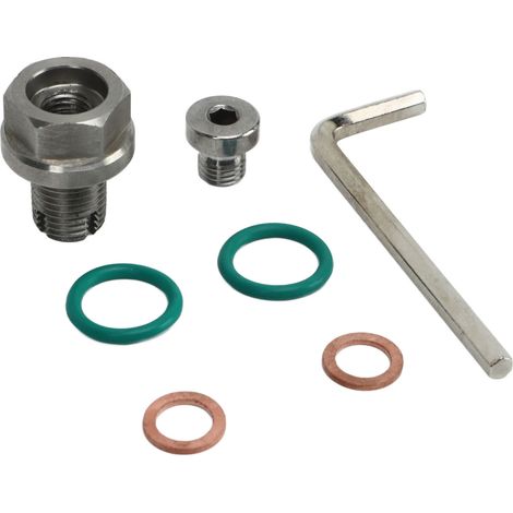 Bouchon de vidange surdimensionné en acier inoxydable, kit de réparation de filetage de carter d'huile auto-taraudeur M12.1-1.25x15mm avec clé hexagonale et joint torique, pièce de rechange robuste. (1/5)