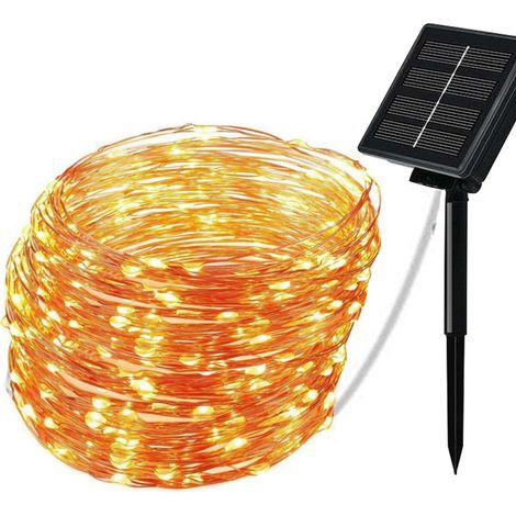 Guirnalda de luces solares impermeables, iluminación decorativa para jardín, patio, fiestas, bodas y Navidad. (1/5)