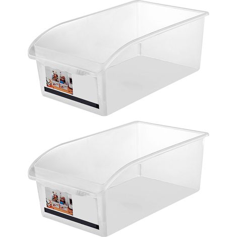 Réfrigérateur organisateur bacs en plastique transparent réfrigérateur tiroir Style congélateur fraîcheur conservation boîte de rangement 2 pièces (1/5)