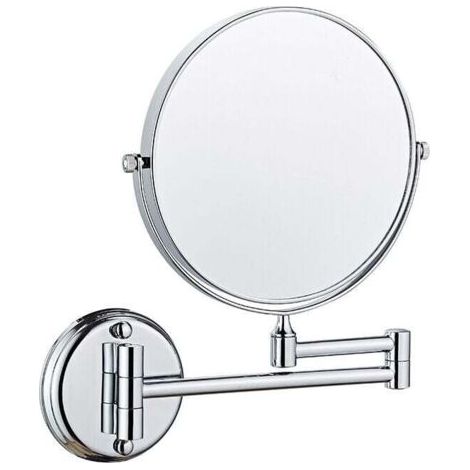 - loupe télescopique pliante salle de bains maquillage miroir - 8 pouces 10x télescopique - argent blanc (1/5)