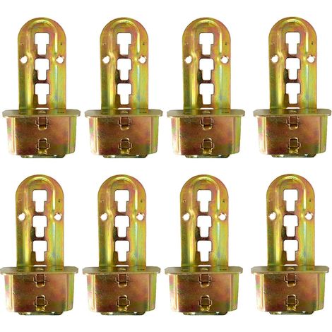 Équerres de Lit Equerre Réglable en Metal pour Lit Équerre de Fixation pour Cadre de Lit à Lattes et sa Barre Centrale Connecteurs Raccord pour Meuble Chromé Jaune Lot de 8 (1/5)