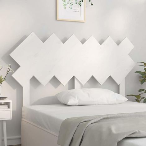 vidaXL Cabecero de cama madera maciza de pino blanco 132x3x81 cm (1/5)