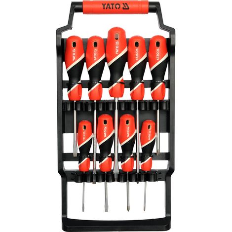 Yato YT-25968, juego de destornilladores manuales, herramienta profesional, alta resistencia, diseño ergonómico, varios destornilladores