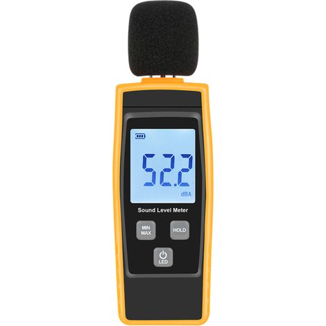 Sonomètre numérique LCD de niveau sonore (30-130 dBA) avec modes Max/Min/Maintien des données (1/4)