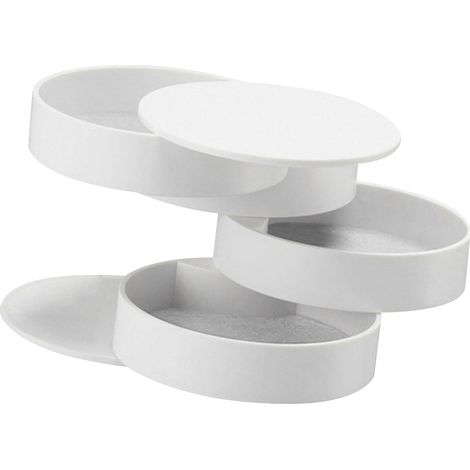 Organisateur de bijoux de bureau à 4 niveaux, simple, rotatif, anti-poussière, boîte à bijoux pour accessoires de cheveux, pour femmes et filles (1/4)