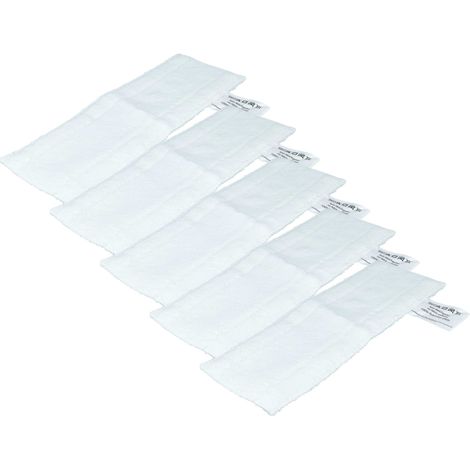 vhbw 5x Paño limpieza compatible con Kärcher SC 3 Upright EasyFix limpiador a vapor, mopa a vapor - microfibra, blanco (1/4)