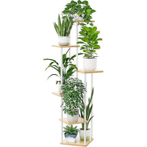 Support pour plantes, présentoir à fleurs, intérieur, 6 niveaux, étagère à plantes, échelle à fleurs, métal, extérieur, balcon, décoration, chambre, pot de fleurs, plantes d'intérieur, table à plantes