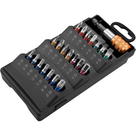 Set de puntas para destornillador neo-tools 57-996 22 piezas soporte magnético