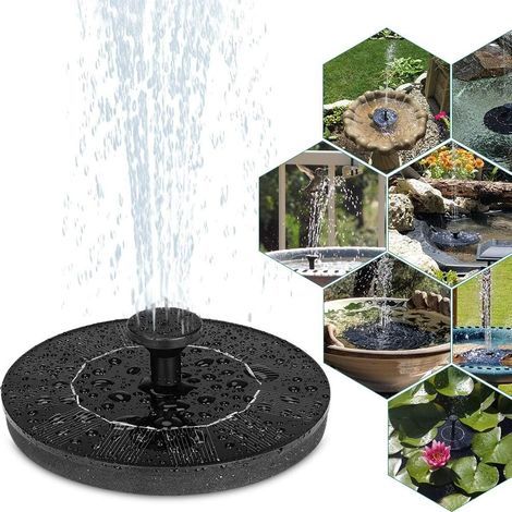 Solar Springbrunnen, Solar Teichpumpe Garten Wasserpumpe Solarpumpe mit 1W Monokristalline Solar Panel, Schwimmender Dekoration für Garten, Kleiner teich, Vogelbad, Fisch-Behälter, Pool (1/5)