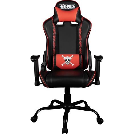 Konix Sedia da ufficio da gioco One Piece - Inclinazione del sedile di 150° - Pelle PU liscia - Nero e rosso (1/5)