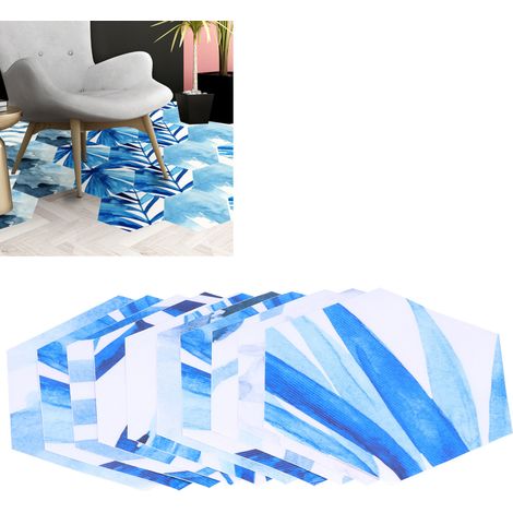 Carreau décoratif en céramique autocollant à motif hexagonal simulé en 3D. Antidérapant, recouvert d'un film sergé, pour sols, 23 x 20 x 11,5 cm. (1/5)