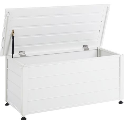 Arcón para exterior de aluminio mueble de almacenaje de jardín blanco 113 x 50 cm Campalto (1/5)