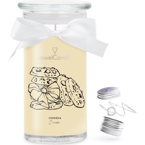 grand jarre 1020g 95-125heures de combustion beige bougie parfumée Biscuits avec bijou en argent Sterling 925-bracelet (1/5)