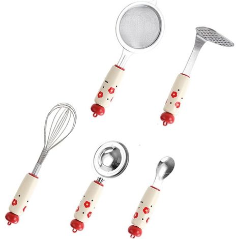 Ensemble d'ustensiles de cuisine Dopamine, complément alimentaire, passoire, cuillère pour bébé, séparateur de jaune d'œuf, tamis fin, ensemble de 5 pièces (1/5)