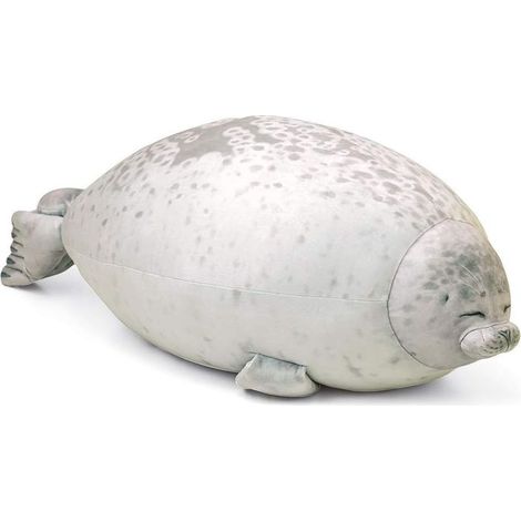 Robben-Tierkissen – 60 cm – Füllung aus PP-Fasern und Polyester-Polyurethan-Mischgewebe – Bezugsstoff: 100 % Polyester – Grau (1/5)