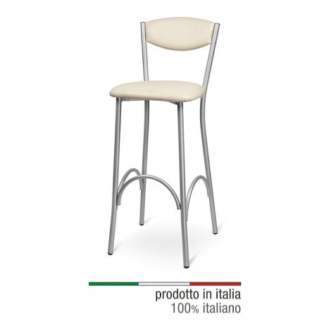Sgabello in Metallo SG Aurora Imbottito Colore Rosso (1/2)
