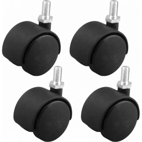 Stück 40-mm-Lenkrollen ohne Bremse mit M8 x 15 mm Gewindebolzen, 65 mm Höhe, max. Traglast 30 kg, Mini-Rollen für Schränke (1/3)