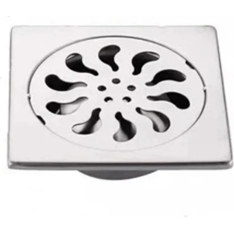 Caniveau de douche carré 5 pouces (15 x 15 cm) en acier (1/5)
