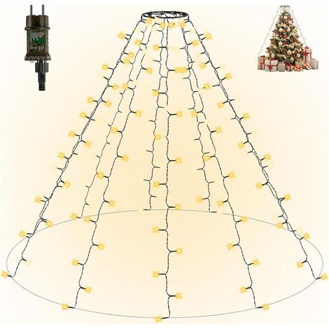 8 modes Guirlande Lumineuse Sapin 280 LEDs 2m8 de Noel Lumineux Led pour Exterieure, Intérieur, Décoration Noël, Jardin (2M 280LED 8 chaînes) (1/5)
