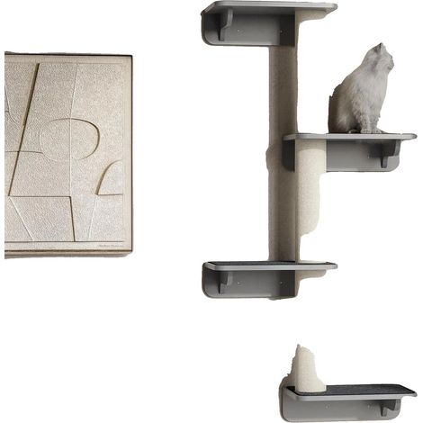 Árbol rascador para gatos, 137 cm de altura, estructura de 4 niveles, apto para gatos de menos de 5 kg, material de madera, requiere montaje. (1/5)