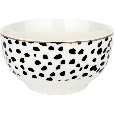 Florina Black Avenue Gabrielle Porzellan-Salatschüssel 13 cm Schwarz-Weiß