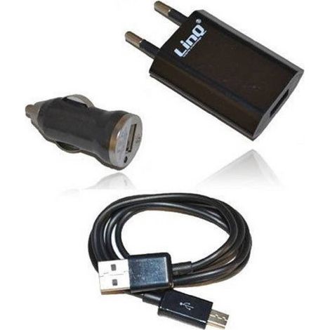 Trade Shop - Kit Caricabatterie 3in1 Per Casa Auto Usb Cellulari Smartphone Micro Usb Tc301s - (1/2)