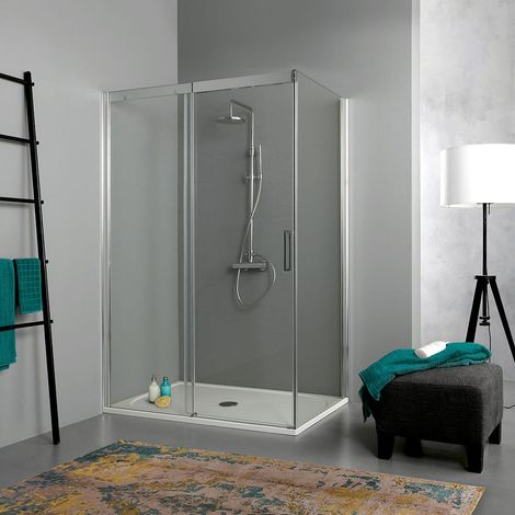 130X80x195cm Eckdusche Aus Transparentem Kristallglas  Dream