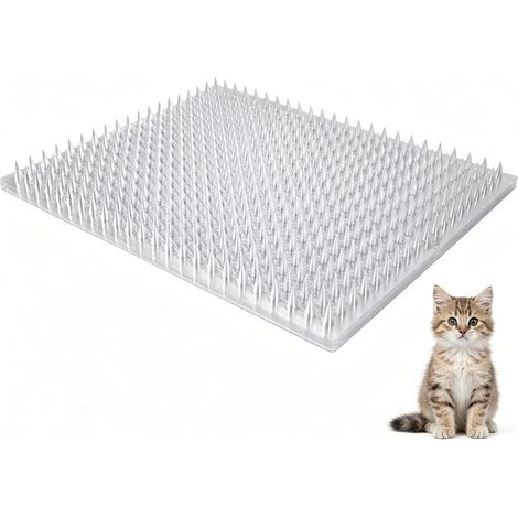 Lot de 1 tapis répulsifs pour chat intérieur 42 × 34 cm Tapis répulsif pour chat avec pointes - Répulsif pour chat -câbles - Pour jardin, balcon, canapé et plantes (1/5)
