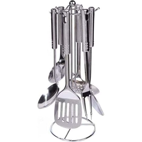 Set de 7 ustensiles de cuisine en acier inoxydable, lavables au lave-vaisselle, résistants et faciles à nettoyer (1/5)