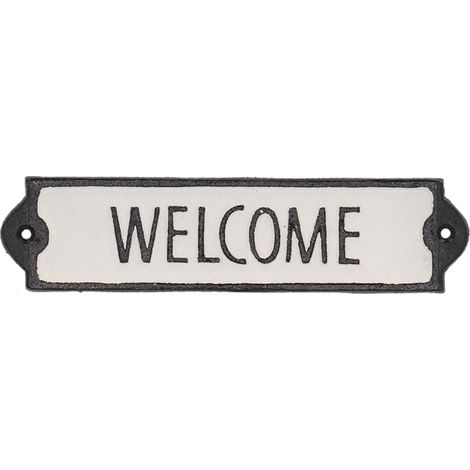 Panneau de porte décoratif en métal Bienvenue