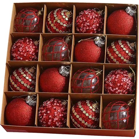 Sonderangebot Zeceouar bruchsichere Weihnachtskugeln, 6 cm, 12er-Set, ideal für Weihnachten, Hochzeiten, Partys, den Weihnachtsbaum und als leichte Dekoration für Kränze. (1/5)