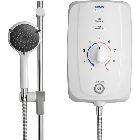 Triton Omnicare Thermostatic Electric Shower 8.5KW White 5 Spray TEOMN81