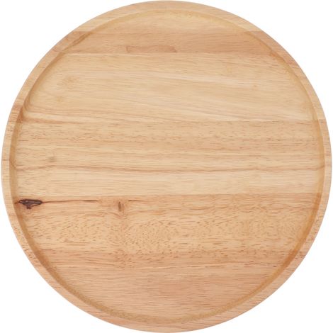 RASTKY Plateau de Service en Bois, Assiettes à Fromage Rondes en Bois de 30 Cm Simples et Stables pour le Petit Déjeuner, Pizza, Collations aux Fruits, Assiette à café, thé, Plateau.