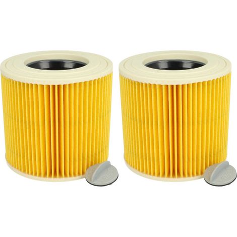 vhbw 2x filtro a pieghe piatte compatibile con TackLife PVC05B, PVC01B aspirapolvere - giallo / marrone