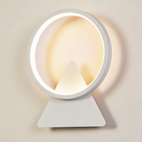 Applique LED da parete per interni 20×26 cm, design ad anello, 8 W 800 lm, luce calda 3000 K, bianca, per soggiorno, camera e scale (1/5)