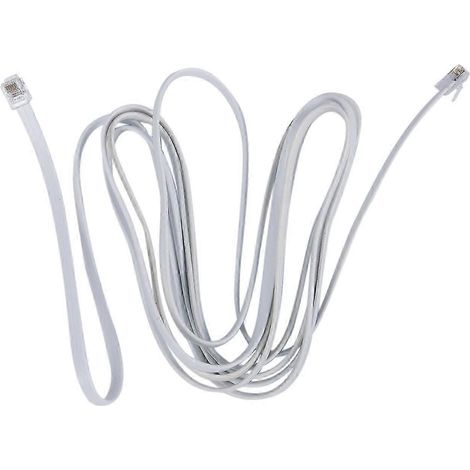 Câble modem fax d'extension téléphonique RJ11 6P6C, 9,8 pieds de long, blanc. (1/5)